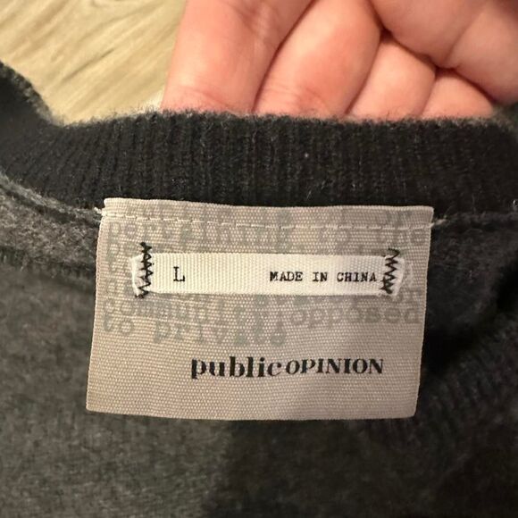 Grey public opinion 100% cashmere V-neck sweater - Picture 4 of 4